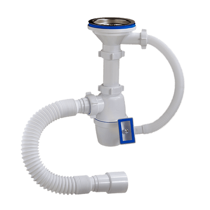 А-40079 Сифон бутылочный 3 1/2"х40 мм, с переливом и гибкой трубой 40-40/50